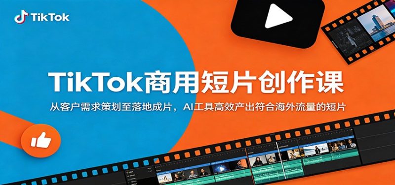 TikTok商用短片创作课：从客户需求策划至落地成片，AI工具高效产出符合海外流量的短片-大伟资源网