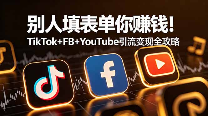 别人填表单你赚钱！TikTok+FB+YouTube 引流变现全攻略【原创双语字幕】-大伟资源网