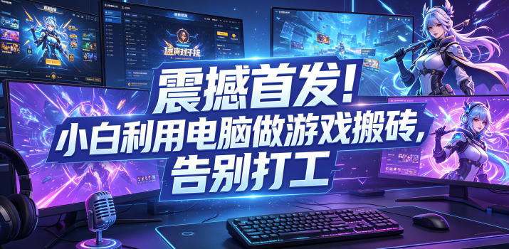 震撼首发！小白利用电脑做游戏搬砖，告别打工【揭秘】-大伟资源网