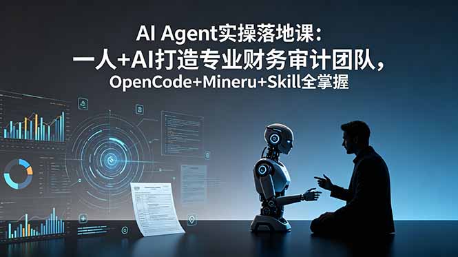 AI Agent实操落地课：一人+AI打造专业财务审计团队，OpenCode+Mineru+Skill全掌握-大伟资源网