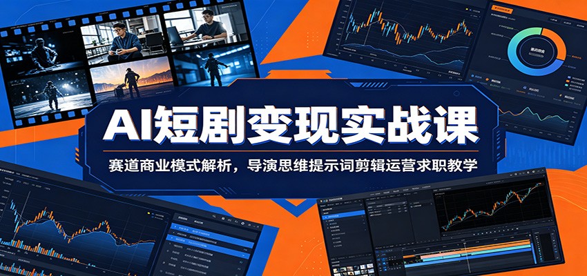 图片[1]-AI短剧变现实战课：赛道商业模式解析，导演思维提示词剪辑运营求职教学-御文网