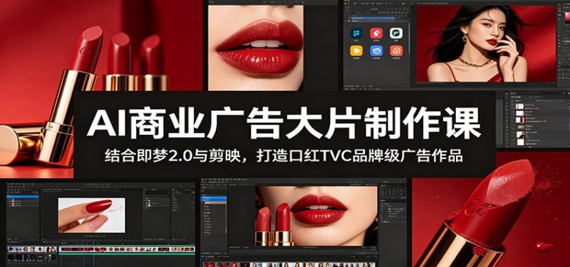 AI商业广告大片制作课：结合即梦2.0与剪映，打造口红TVC品牌级广告作品-大伟资源网