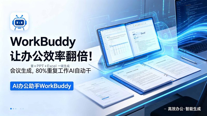 WorkBuddy让办公效率翻倍！会议纪要+PPT+Excel一键生成，80%重复工作AI自动干-大伟资源网