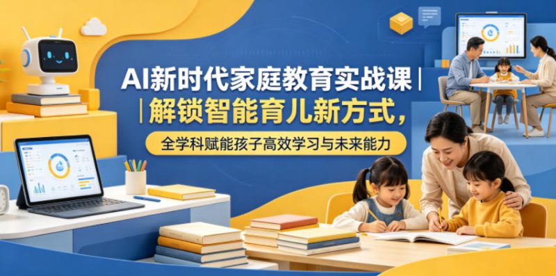 AI新时代家庭教育实战课｜解锁智能育儿新方式，全学科赋能孩子高效学习与未来能力-大伟资源网