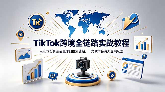 TikTok+独立站跨境基础全套教程，拆解平台盈利逻辑，新手从零跑通变现全流程-大伟资源网
