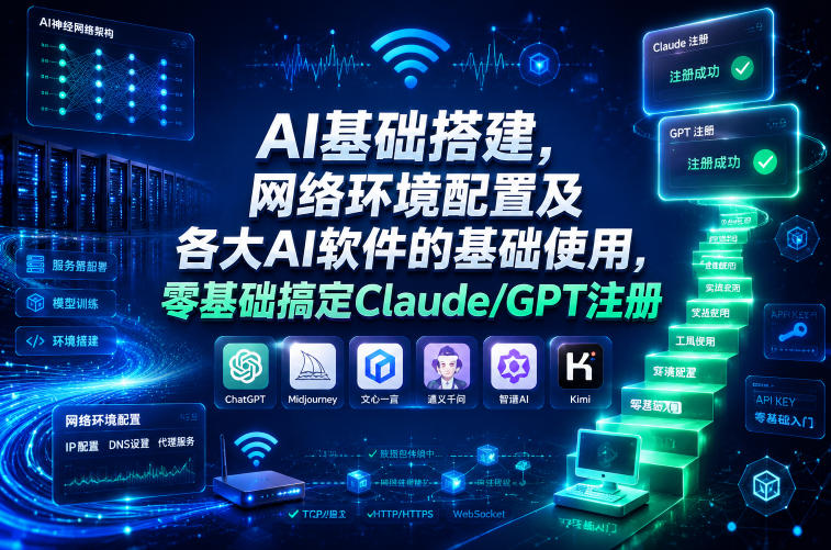AI基础搭建，网络环境配置及各大AI软件的基础使用，零基础搞定Claude/GPT注册-大伟资源网