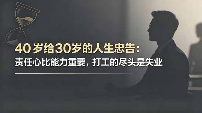 付费文章：40岁给30岁的人生忠告：责任心比能力重要，打工的尽头是失业-大伟资源网