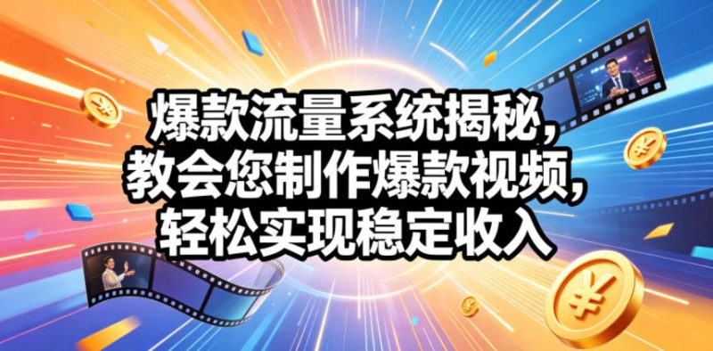 爆款流量系统揭秘，教会您制作爆款视频，轻松实现稳定收入【原创双语字幕】-大伟资源网