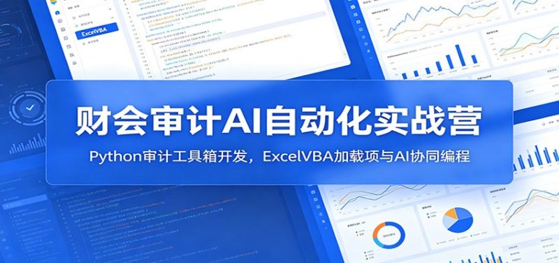 财会审计AI自动化实战营：Python审计工具箱开发，ExcelVBA加载项与AI协同编程-大伟资源网