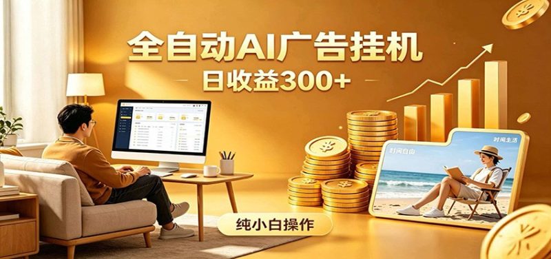 AI风口项目，全程解放双手，后台自动运行赚取收益，每天稳定收益300+-大伟资源网