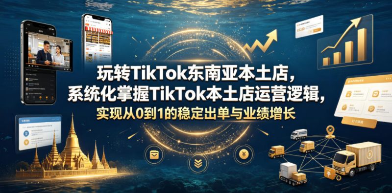 玩转TikTok东南亚本土店，系统化掌握TikTok本土店运营逻辑，实现从0到1的稳定出单与业绩增长-大伟资源网