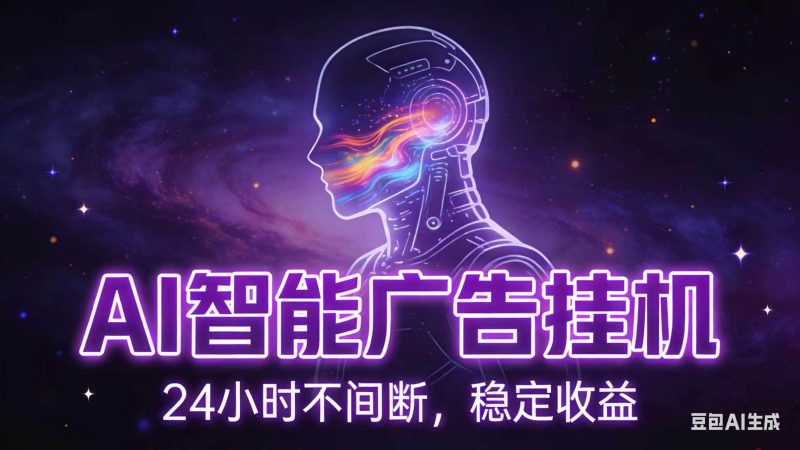 AI智能广告全自动挂机，全自动化运行，适合小白，宝妈，有主业人群，全程扶持搭健一套流程-大伟资源网