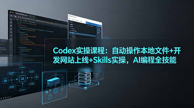 Codex实操课程：自动操作本地文件+开发网站上线+Skills实操，AI编程全技能-大伟资源网