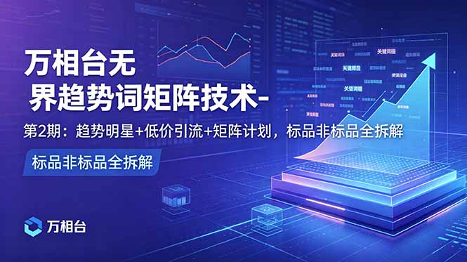 万相台无界趋势词矩阵技术-第2期：趋势明星+低价引流+矩阵计划，标品非标品全拆解-大伟资源网