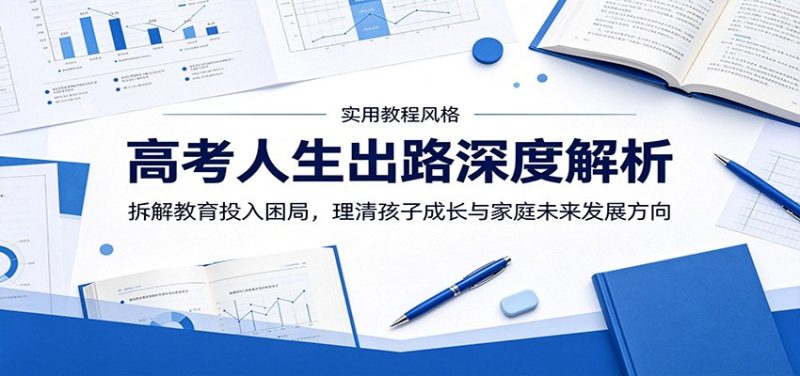 高考人生出路深度解析：拆解教育投入困局，理清孩子成长与家庭未来发展方向-大伟资源网