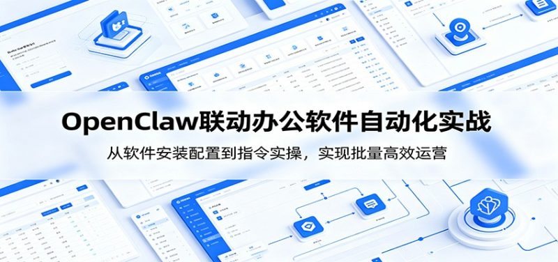 OpenClaw自动化实操课：从软件安装配置到指令实操，实现批量高效运营-大伟资源网