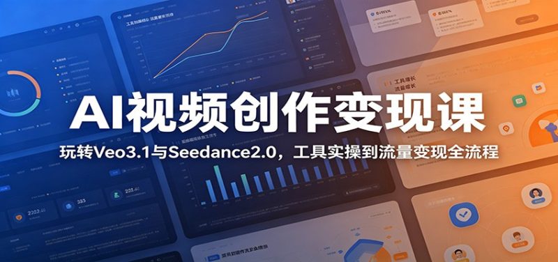 AI视频创作变现课：玩转Veo3.1与Seedance2.0，工具实操到流量变现全流程-大伟资源网