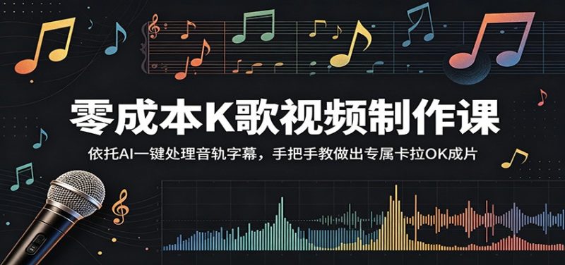 零成本K歌视频制作课：依托AI一键处理音轨字幕，手把手教做出专属卡拉OK成片-大伟资源网