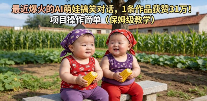 最近爆火的AI萌娃搞笑对话，1条作品获赞31W，项目操作简单(保姆级教学)-大伟资源网