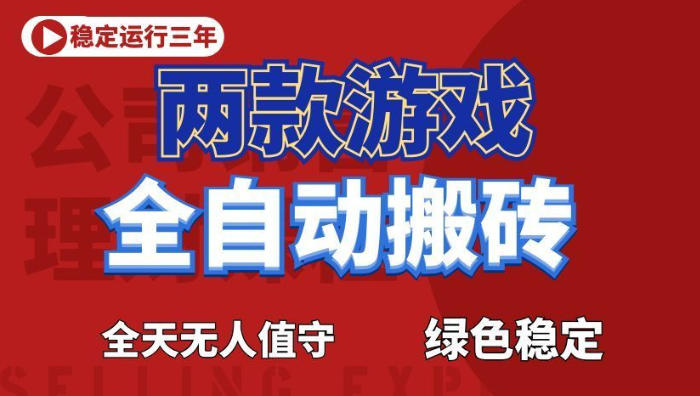 海外游戏全自动搬砖，日入1k+，全天无人值守，绿色稳定！【揭秘】-大伟资源网