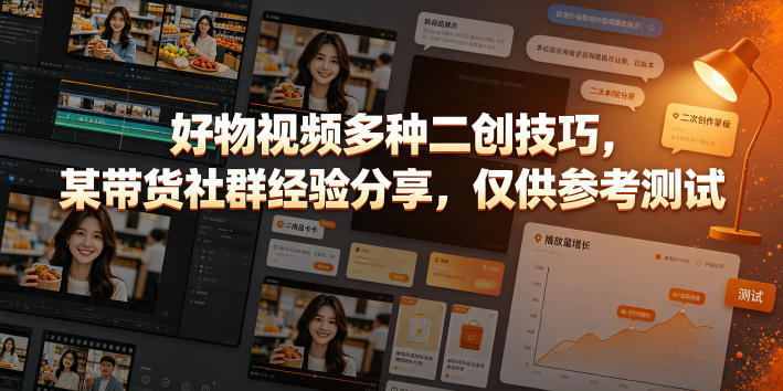 好物视频多种二创技巧，某带货社群经验分享，仅供参考测试-大伟资源网