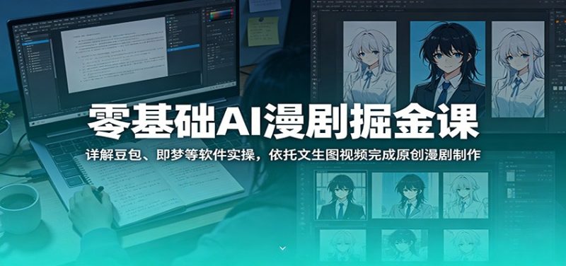 零基础AI漫剧掘金课：详解豆包、即梦等软件实操，依托文生图视频完成原创漫剧制作-大伟资源网