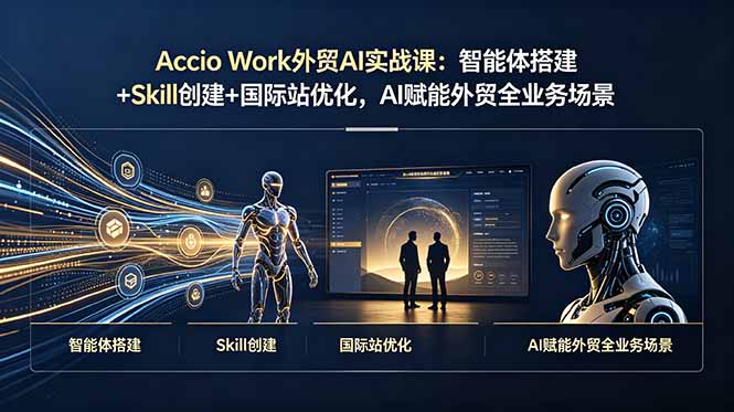 Accio Work外贸AI实战课：智能体搭建+Skill创建+国际站优化，AI赋能外贸全业务场景-大伟资源网