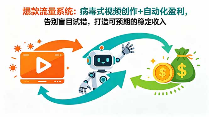 爆款流量系统：病毒式视频创作+自动化盈利，告别盲目试错，打造可预期的稳定收入-大伟资源网