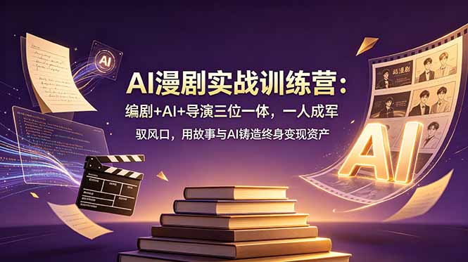 AI漫剧实战训练营：编剧+AI+导演三位一体，一人成军 驭风口，用故事与AI铸造终身变现资产-大伟资源网