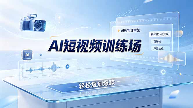 老陈AI短视频训练场：AI短视频框架+换背景SwitchXAI+首尾帧+声音生成，轻松复刻爆款-大伟资源网