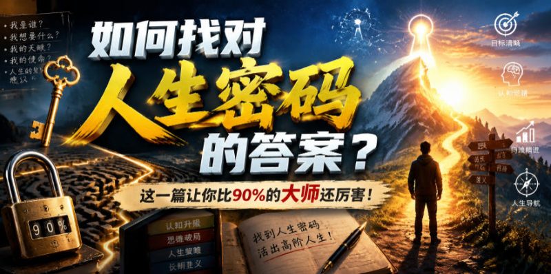 付费文章：如何找对人生密码的答案？这一篇让你比90%的大师还厉害！-大伟资源网