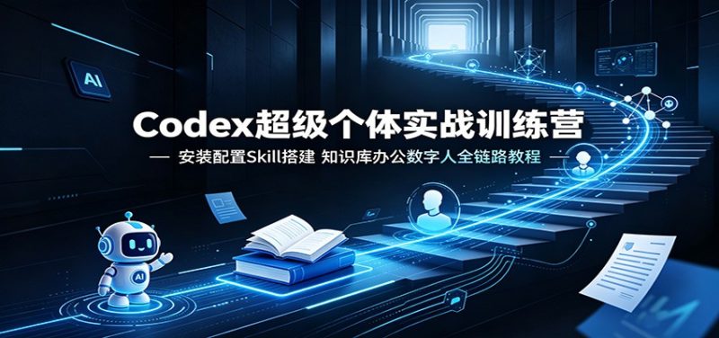 Codex超级个体实战训练营：安装配置Skill搭建，知识库办公数字人全链路教程-大伟资源网