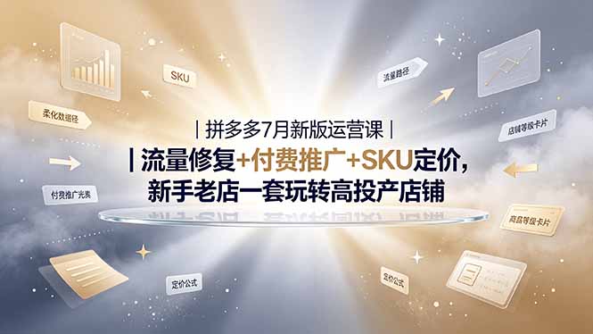 2026拼多多掘金运营私教大课-7月，流量推广定价申诉全覆盖，一套打法稳定店铺长期出单-大伟资源网