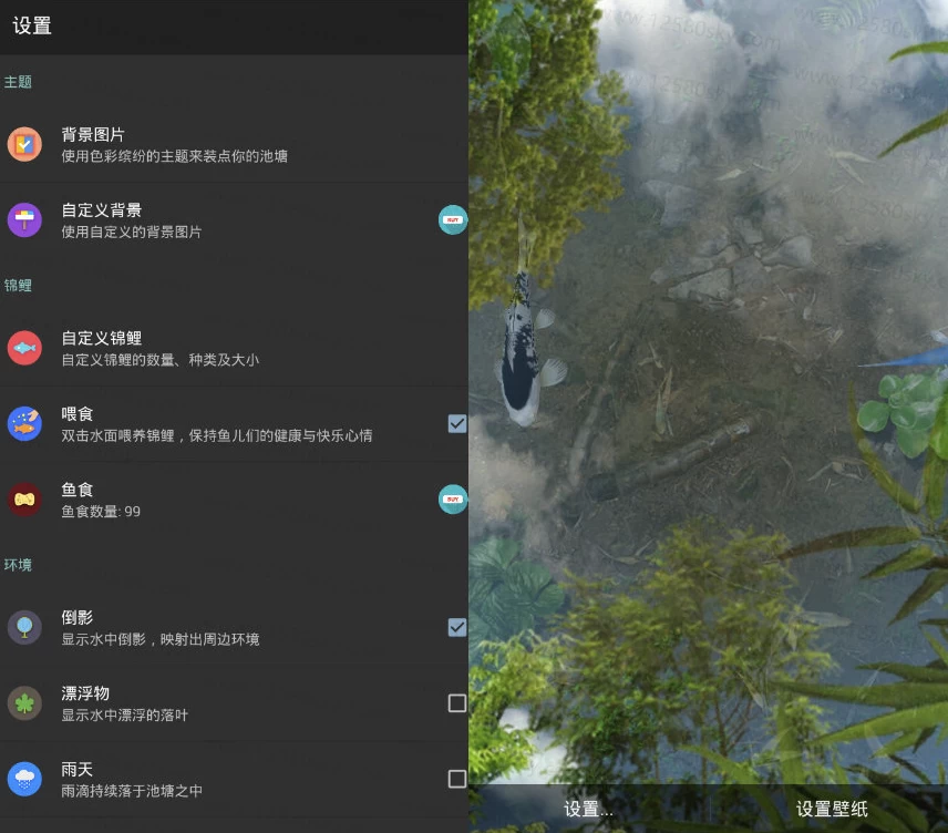 图片[1]-Water Garden 鱼池 v2.08，逼真的锦鲤池塘动态壁纸-大伟资源网