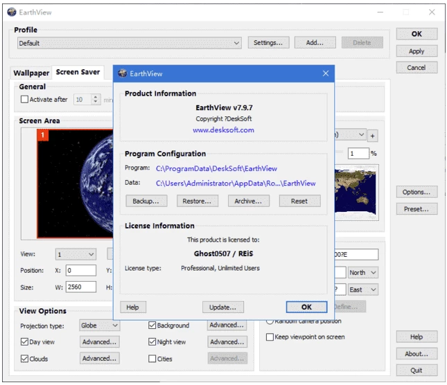 EarthView 提供卫星地球照片作为壁纸 v7.16.7 便携版-大伟资源网
