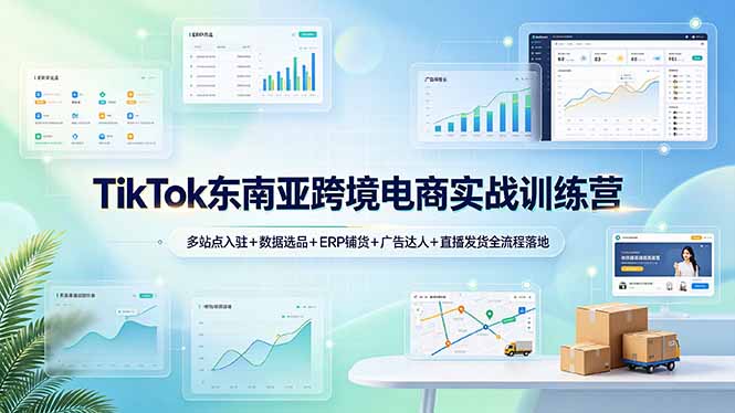 TikTok东南亚跨境电商实战训练营：多站点入驻+数据选品+ERP铺货+广告达人+直播发货全流程落地-大伟资源网