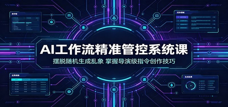 AI工作流精准管控系统课：摆脱随机生成乱象，掌握导演级指令创作技巧-大伟资源网