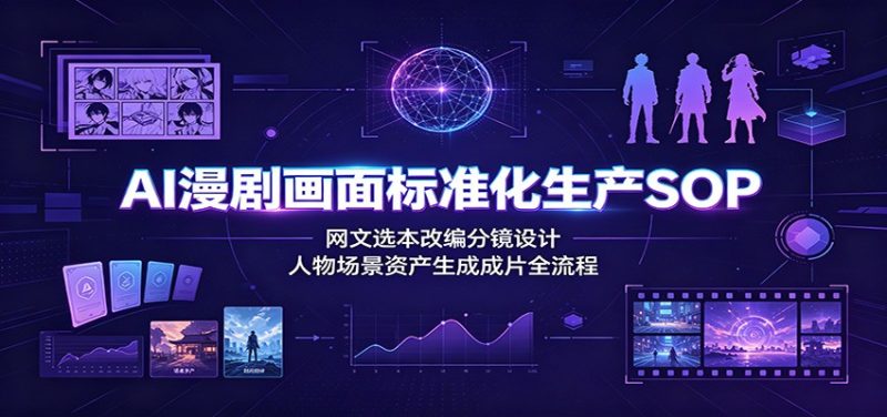 AI漫剧画面标准化生产SOP：网文选本改编分镜设计，人物场景资产生成成片全流程-大伟资源网