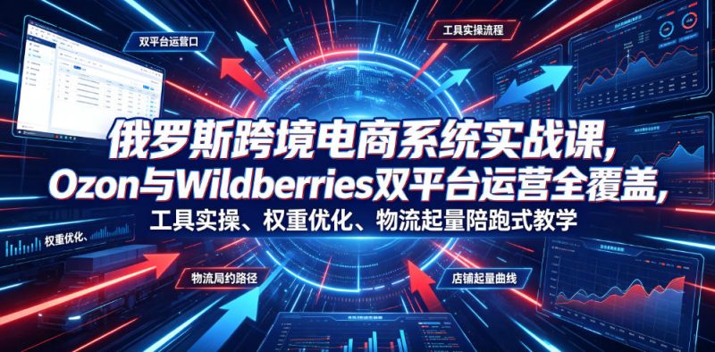 俄罗斯跨境电商系统实战课，Ozon与Wildberries双平台运营全覆盖，工具实操、权重优化、物流履约、店铺起量陪跑式教学-大伟资源网
