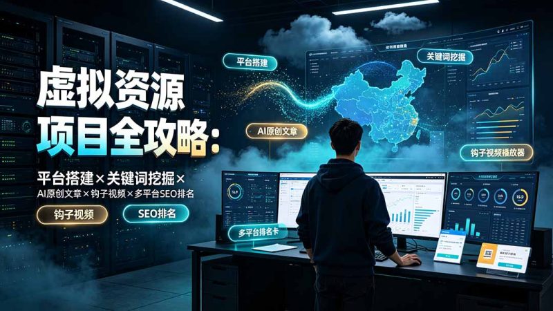 虚拟资源项目全攻略：平台搭建×关键词挖掘×AI原创文章×钩子视频×多平台SEO排名-大伟资源网