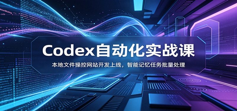 Codex自动化实战课：本地文件操控网站开发上线，智能记忆任务批量处理-大伟资源网