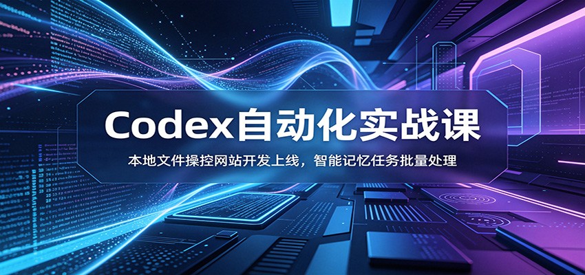 图片[1]-Codex自动化实战课：本地文件操控网站开发上线，智能记忆任务批量处理-御文网