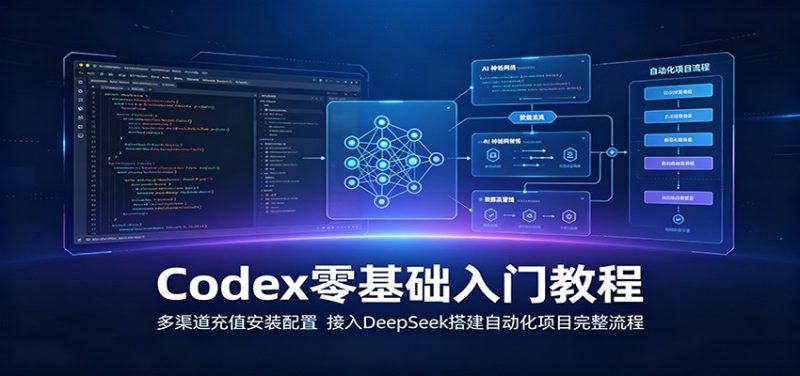 Codex零基础入门教程：多渠道充值安装配置，接入DeepSeek搭建自动化项目完整流程-大伟资源网