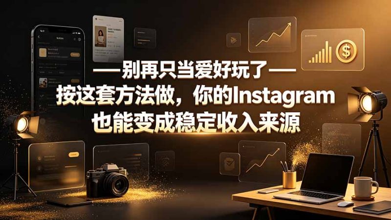 别再只当爱好玩了——按这套方法做，你的Instagram也能变成稳定收入来源-大伟资源网