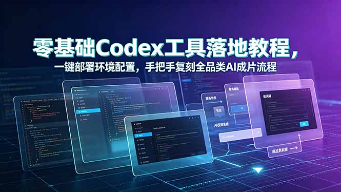 零基础Codex工具落地教程，一键部署环境配置，手把手复刻全品类AI成片流程-大伟资源网