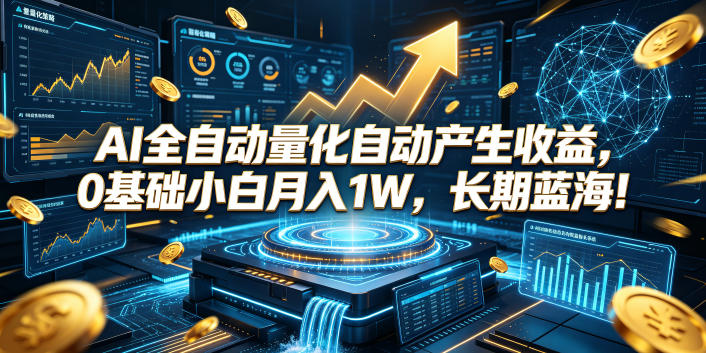 AI全自动量化自动产生收益，0基础小白月入1W，长期蓝海！【揭秘】-大伟资源网