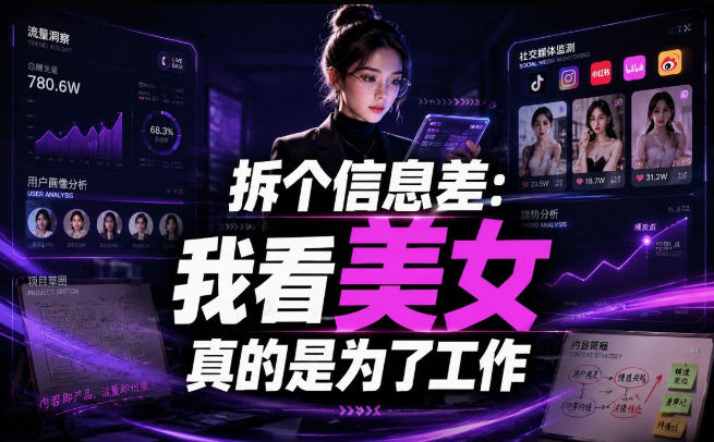 【理直气壮】我给看美女找了一个非常恰当的理由，信息差项目-大伟资源网