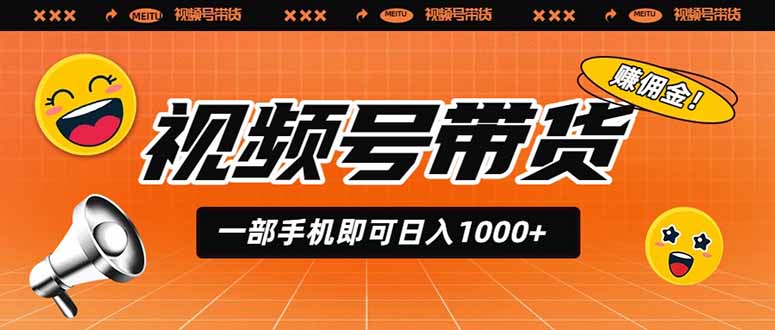 视频号带货，一部手机即可日入1000+，无人直播玩法轻松躺赚带货佣金-大伟资源网