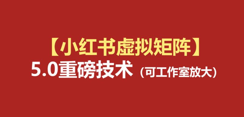 小红书虚拟矩阵5.0：AI原创虚拟品+4带1自动化AI发笔记+测款怼款双模式(可工作室放大)-大伟资源网