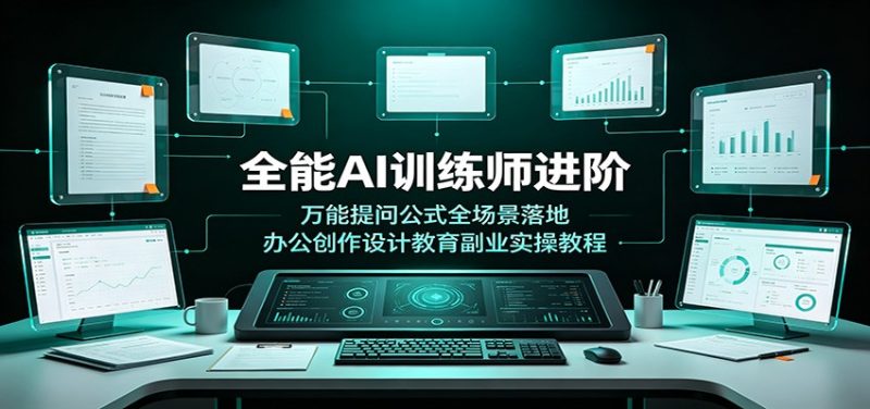 全能AI训练师进阶：万能提问公式全场景落地，办公创作设计教育副业实操教程-大伟资源网